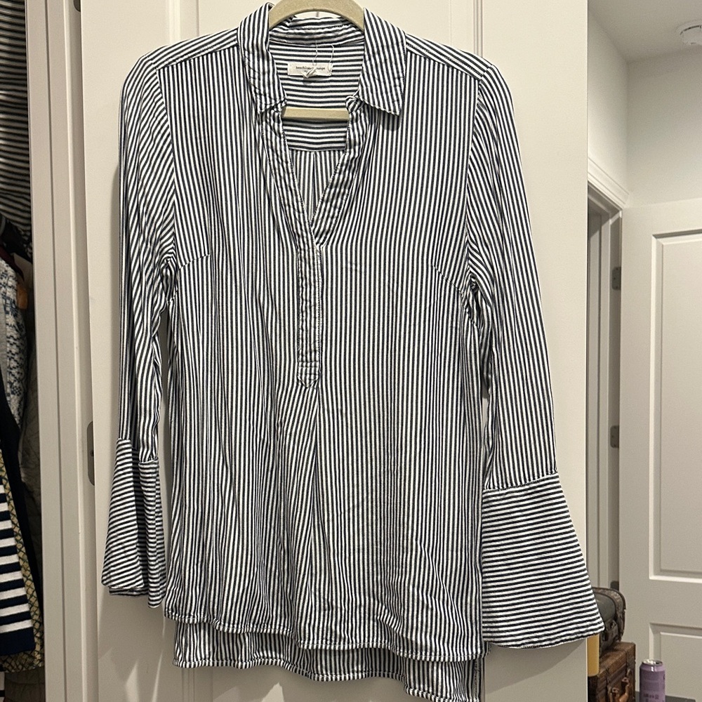 beachlunchlounge Black and White Striped Blouse